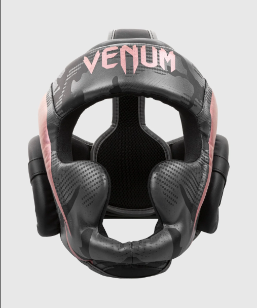 VENUM ELITE BOXING HEADGEAR - BLK/PINK GOLD