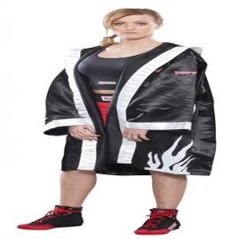 TOP TEN hooded Boxing robe FLAME BLACK